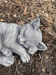 Grey Cat Statue Memorial Ornament