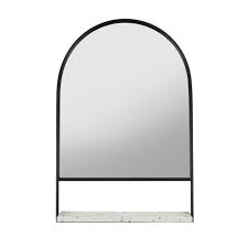 Black Arch Metal Wall Mirror With