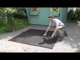 how to install rubber tiles in patio or