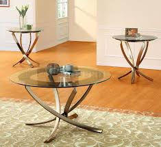 Glass Top Modern 3pc Coffee Table Set W