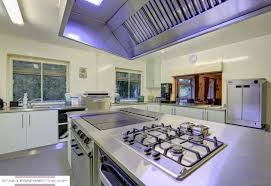 stainless steel commercial kitchen in
