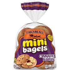 thomas mini bagels cinnamon raisin 10