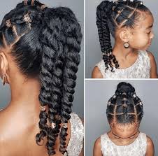 This beautiful hairstyle looks really amazing on cute little girls with top hair combed back and a few cool braids made on top. 43 Braid Hairstyles For Little Girls With Natural Hair