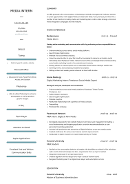 Your cv should illustrate your interests, experiences, skills, achievements and values. Media Intern Resume Samples And Templates Visualcv