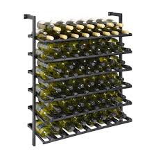 Metal Wine Rack Black Pure For Wall