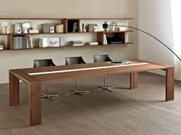 See more ideas about conference table, table, office interior design. Wooden Table For Meeting Room With Cable Guide Idfdesign