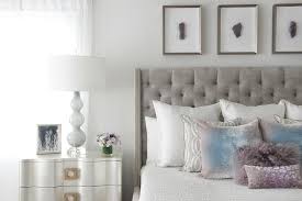 Gray Bedroom With Purple Accents