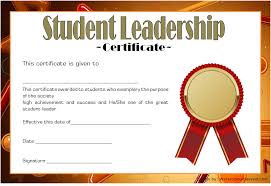Student Leadership Certificate Template 5 Free One Package