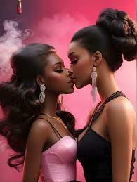 Ai generative Lesbian barbie doll kissing another barbie doll on pink  background 27246265 Stock Photo at Vecteezy
