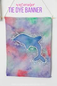 watercolor dolphin banner for kids