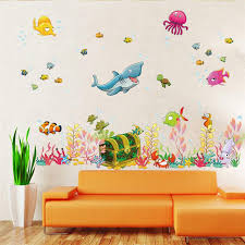 cartoon sea fish vinyl removable mural