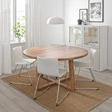 Ikea round table is one of so many tables which manufactured by ikea to complete your furniture needs. Morbylanga Table Oak Veneer Brown Stained Shop Ikea Ca Ikea