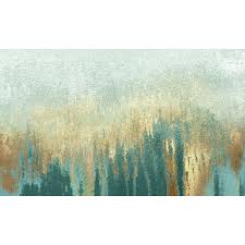 Teal Gold Abstract Canvas Wall Art 60x36