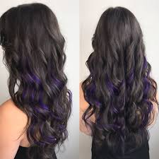 Beauty haircut | home of hairstyle ideas & inspiration, hair colours, & haircuts trends. Dark Brown Hair With Purple Highlight Purple Hair Highlights Purple Brown Hair Purple Highlights Brown Hair
