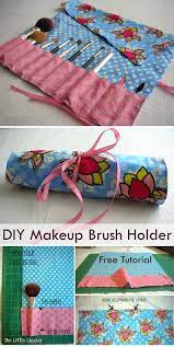 makeup brush roll holder tutorial diy