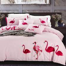White Bedroom Set Flamingo Bedding