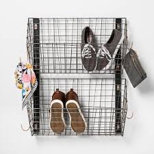 wire wall mounted shoe rack pewter