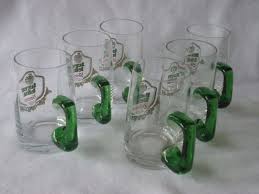 Vintage Beer Glasses Green Handle 1 2