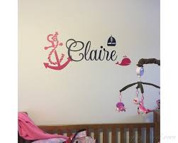 Anchor Whale With Name Wall Decal Baby