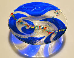 Custom Made Large Cobalt Swirl Bowl