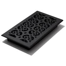 decor grates sth612 scroll text floor register 6 inch by 12 inch black