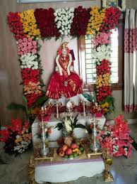 Lakshmi Flower Decorations Festival Decorations Pooja