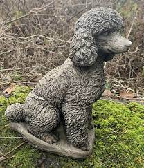 Stone Garden Large Detailed Poodle Dog