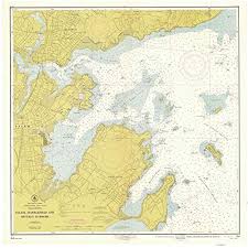 Salem Marblehead Beverly Harbors Massachusetts 1954 Nautical Map Reprint Harbors 241