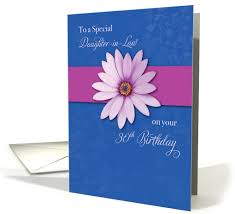 daughter in law 30th birthday daisy on pink and purple card