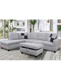 light gary linen sectional sofa with