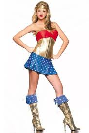 Sexy Be Wicked Golden Superhero Heroine Wonder Woman Cosplay Halloween Costume