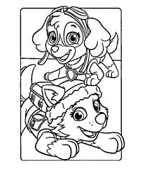 Kid friendly tv colors in a paw patrol coloring page of paw patrol everest. Everest And Skye Coloring Page Free Printable Coloring Pages For Kids
