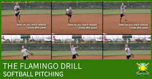 the flamingo drill for softball pitching