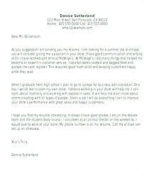 Cover Letter Examples For Highschool Students Cover Letter For High