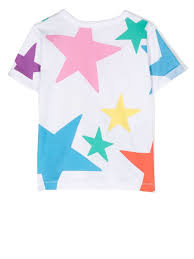 stella mccartney kids star print cotton t shirt white