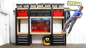 Shop this collection (21) model# htc1000006. Simple Diy Garage Storage Shelves W Workbench Free Plans Youtube