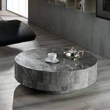 Round Fossil Stone End Table Round 1 By