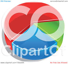 Clipart 3d Pie Chart In Thirds Royalty Free Vector