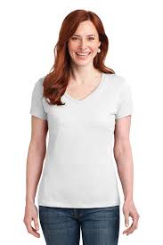 Buy Hanes Ladies Nano T Cotton V Neck T Shirt Online