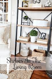 shelves in the living room stonegable