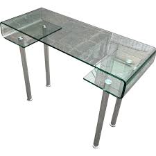 Vintage Glass And Stainless Steel Desk