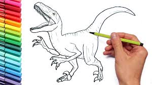 Jurassic world dinosaur drawing easy. Drawing And Coloring Velociraptor Jurassic World Dinosaurs Coloring Page For Children Youtube