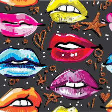 set lip sketches female lips lipstick
