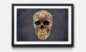 The Framed Wall Art Happy Skull