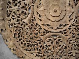 circle carved wooden wall art buddhist