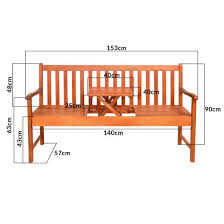 Wooden Garden Bench Immersible Table