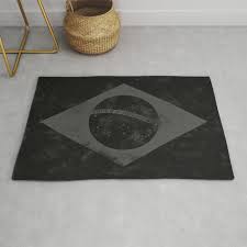 black brazil flag rug by black flag