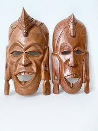 African Masks Wooden Hand Craved