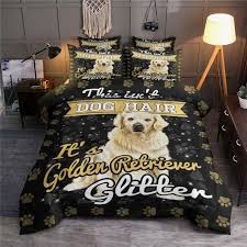 Golden Retriever Bedding Set Glitter