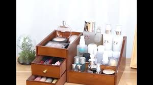 wooden makeup organizer with drawers